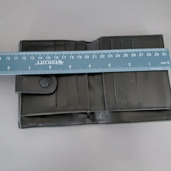 CHANEL Black Textured Leather Wallet